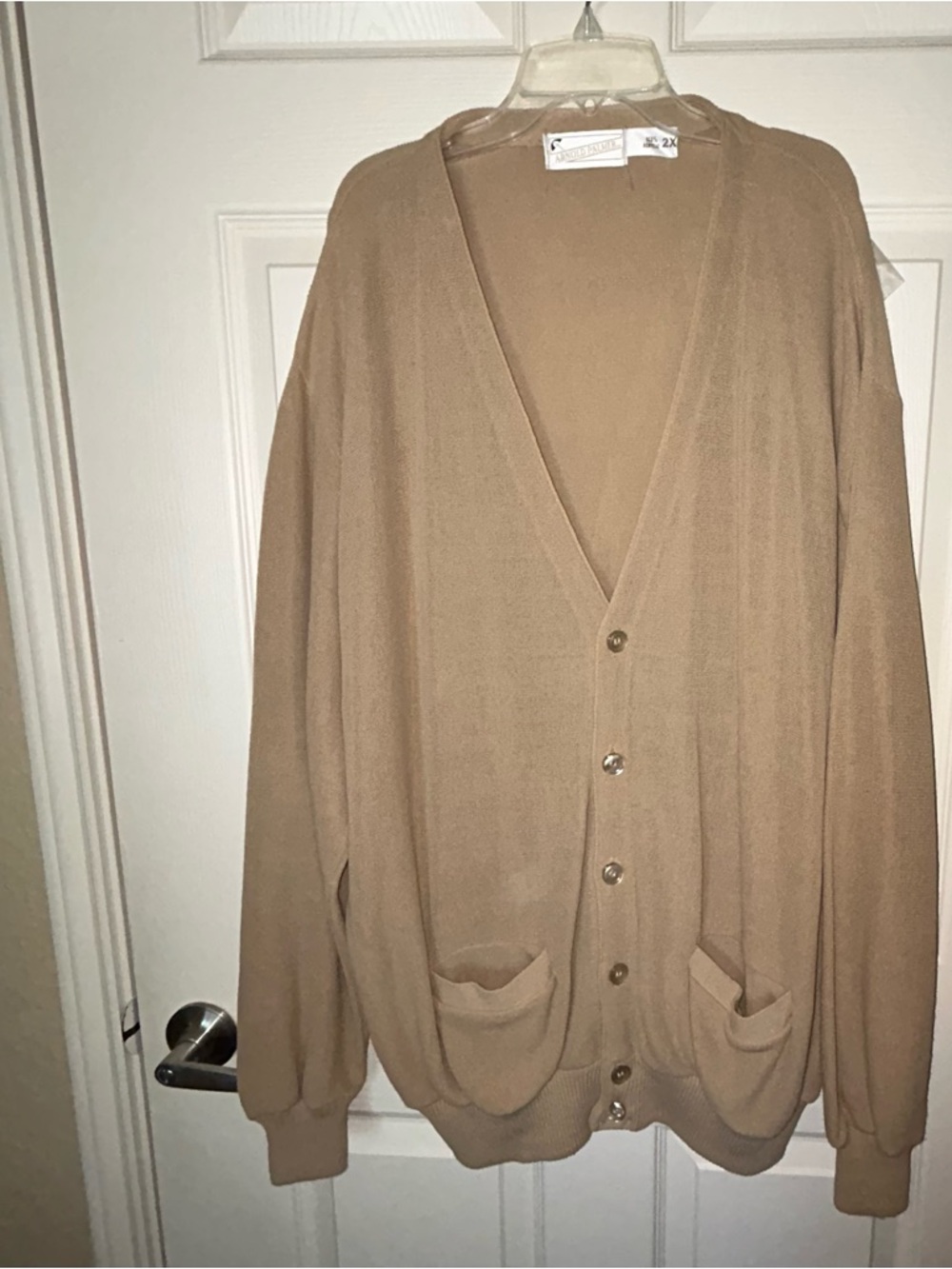 Arnold Palmer Vintage 2X Tan Grandpa Cardigan Sweater Made USA
